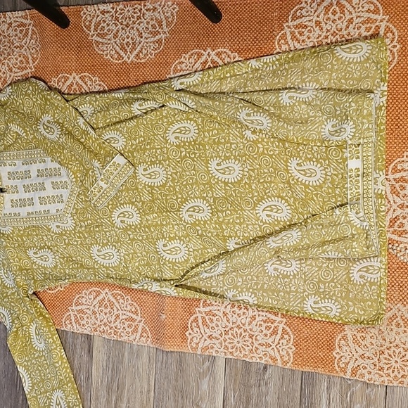 Indo Cotton Tunic/Dress, Paisley Print Sequined - Picture 8 of 15